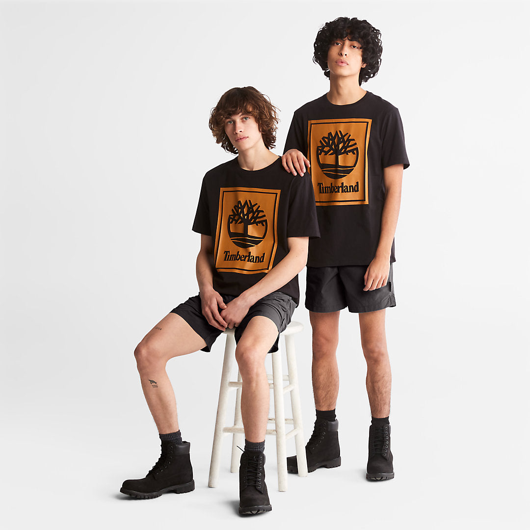 Mens Timberland Tree Logo T-Shirt for All Gender in Black