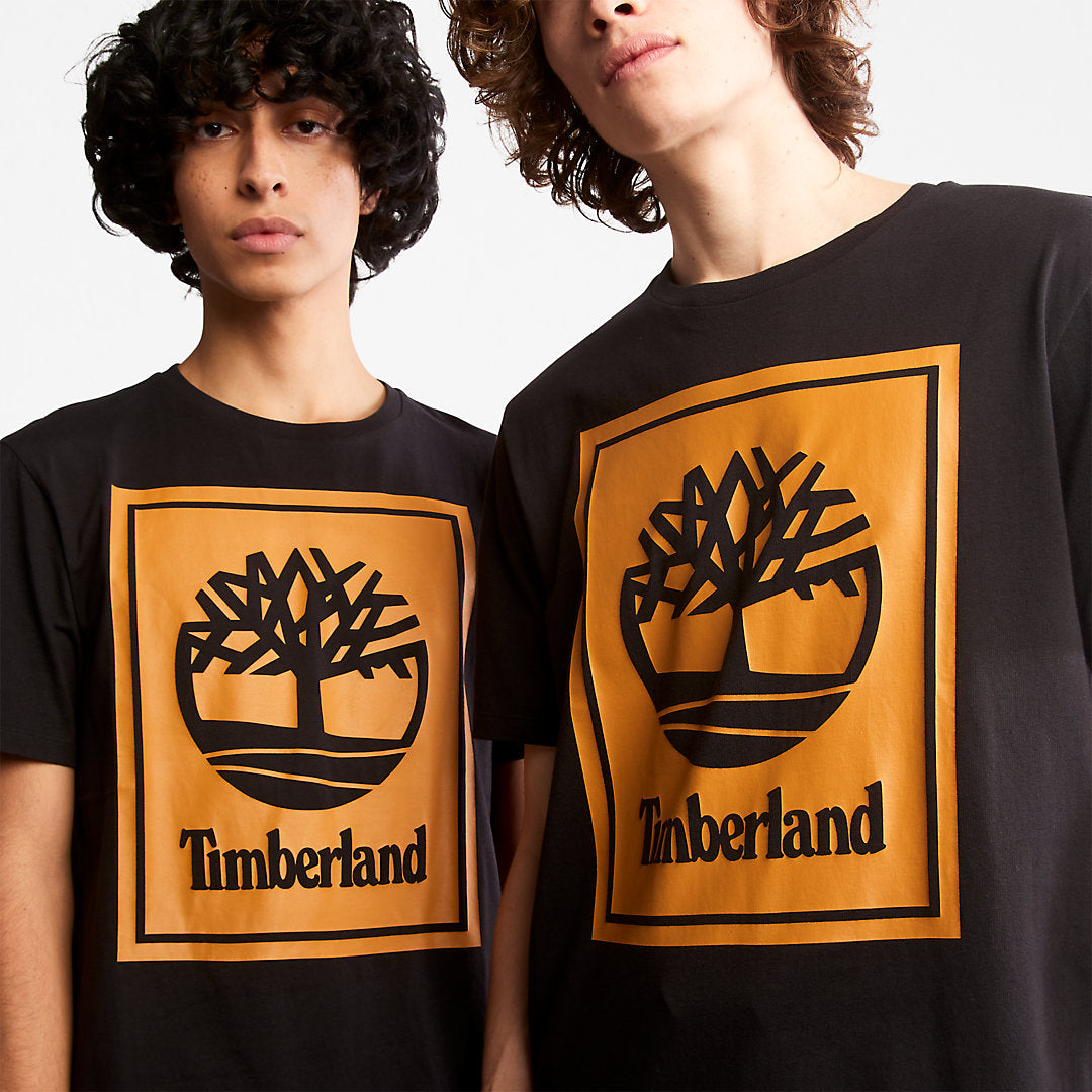 Mens Timberland Tree Logo T-Shirt for All Gender in Black