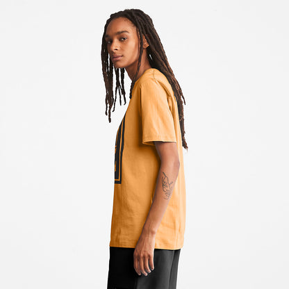 Mens Timberland Stack Logo T-Shirt for Men in Orange/Black