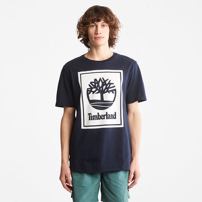 Mens Timberland Tree Logo T-Shirt for All Gender in Navy