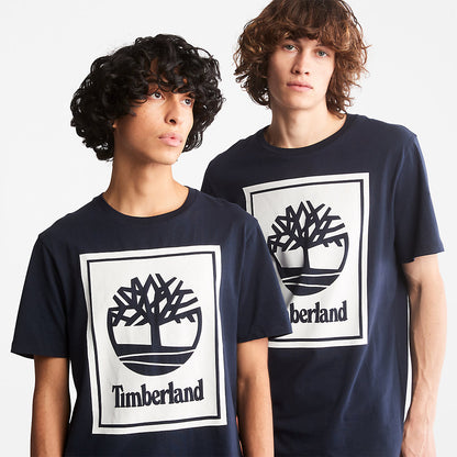 Mens Timberland Tree Logo T-Shirt for All Gender in Navy