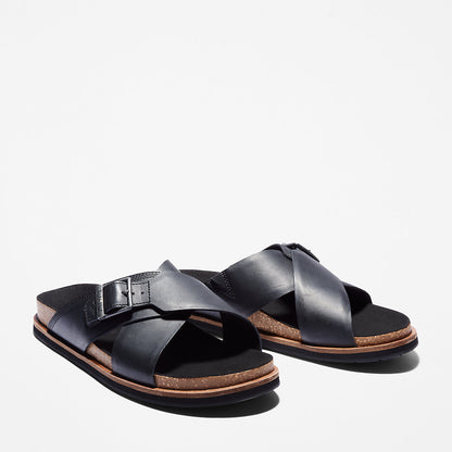 Mens Timberland Amalfi Vibes Cross Slide Sandal for Men in Black