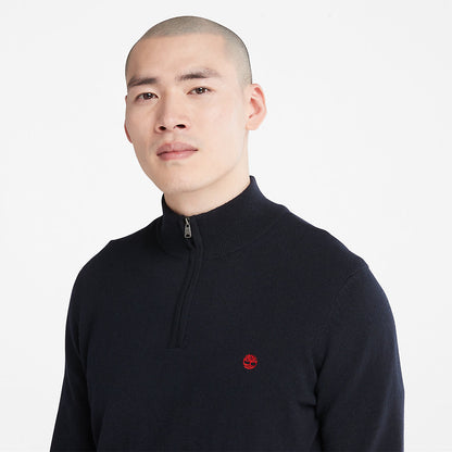 Mens Timberland Cohas Brook Zip-neck Sweater for Men in Navy