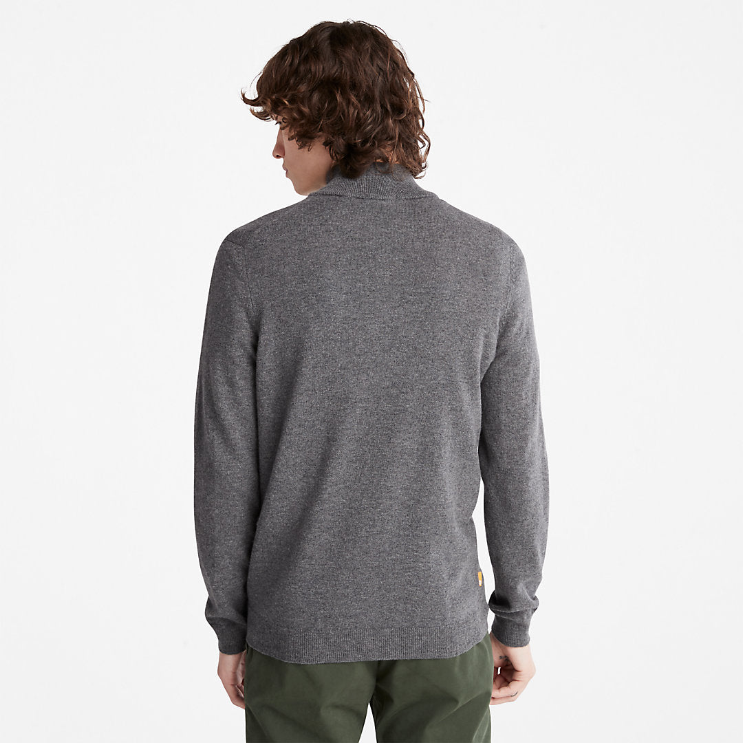 Mens Timberland Cohas Brook Zip-neck Sweater for Men in Dark Grey