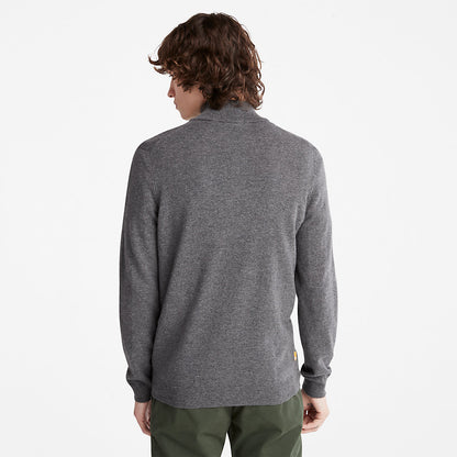 Mens Timberland Cohas Brook Zip-neck Sweater for Men in Dark Grey