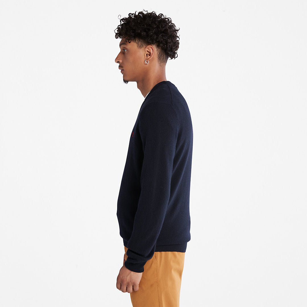 Mens Timberland Cohas Brook V-Neck Sweater for Men in Navy