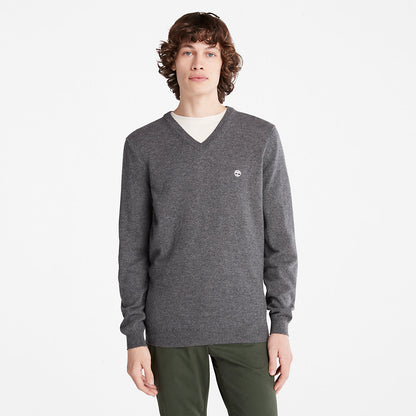 Mens Timberland Cohas Brook V-Neck Sweater for Men in Dark Grey