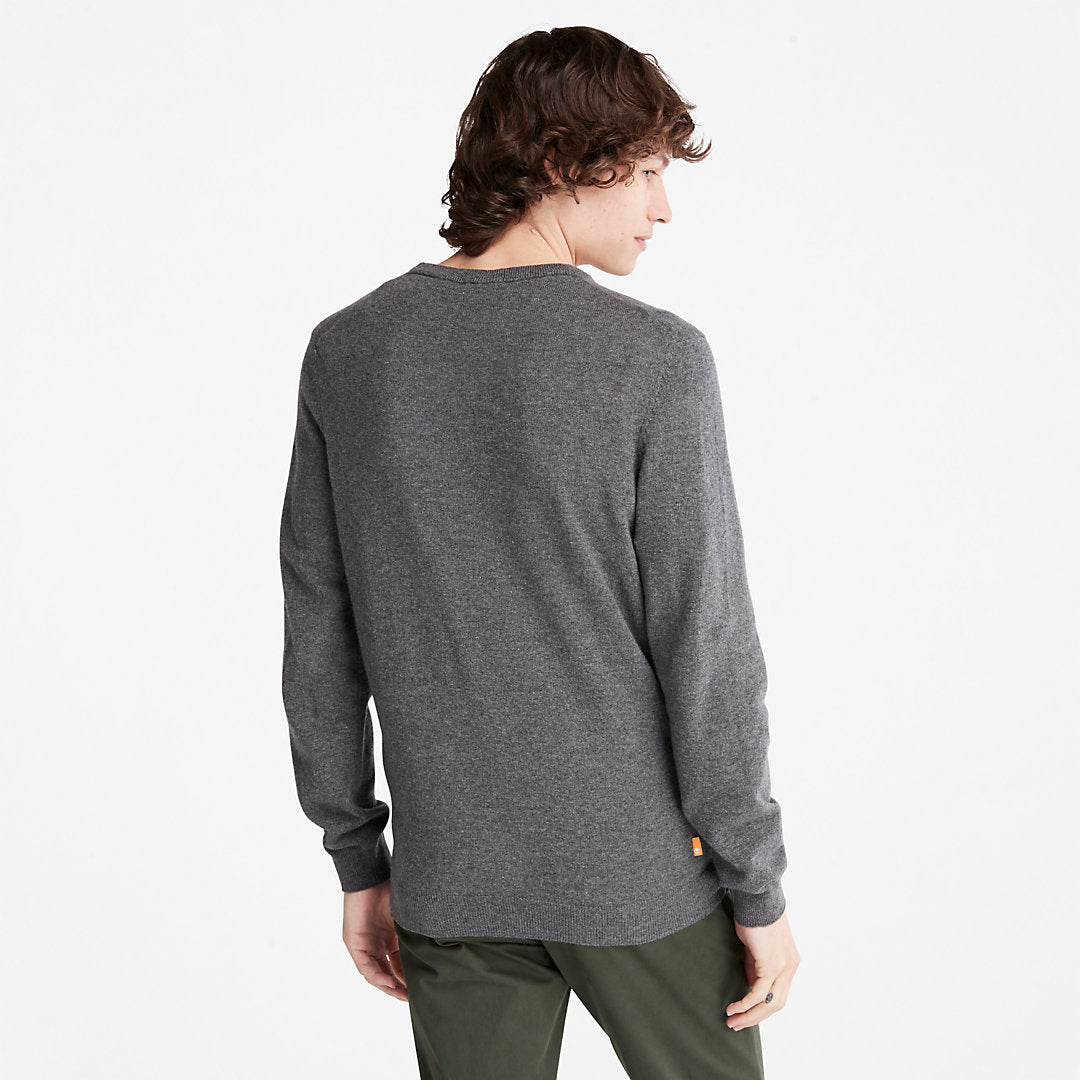 Mens Timberland Cohas Brook V-Neck Sweater for Men in Dark Grey