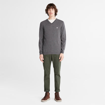 Mens Timberland Cohas Brook V-Neck Sweater for Men in Dark Grey