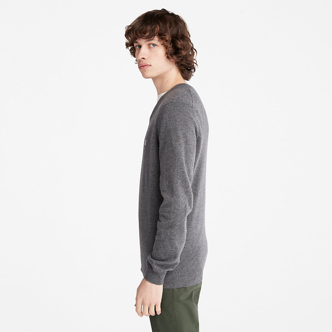 Mens Timberland Cohas Brook V-Neck Sweater for Men in Dark Grey