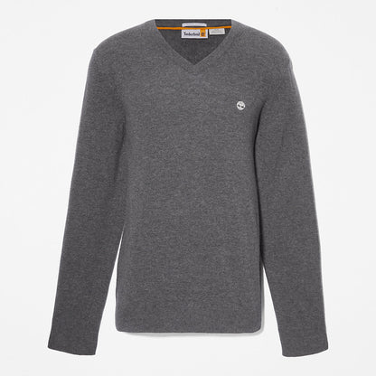 Mens Timberland Cohas Brook V-Neck Sweater for Men in Dark Grey