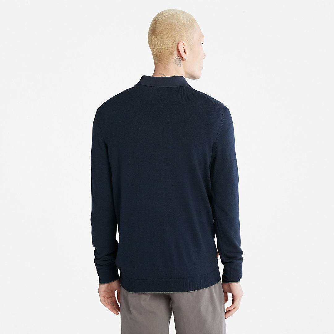 Mens Timberland Nissitissit River Merino Wool Sweater for Men in Navy