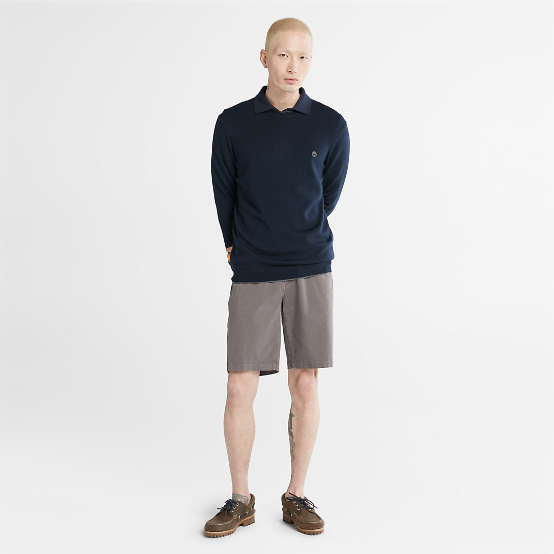 Mens Timberland Nissitissit River Merino Wool Sweater for Men in Navy