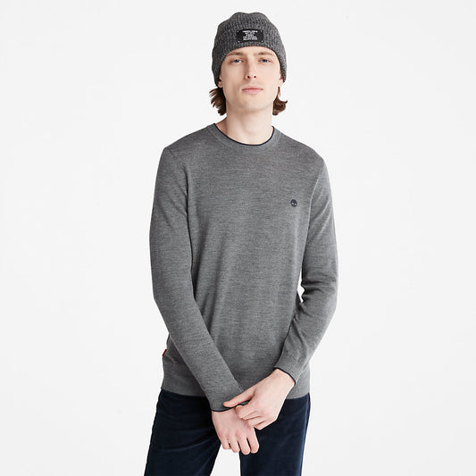 Mens Timberland Nissitissit River Merino Wool Sweater for Men in Grey