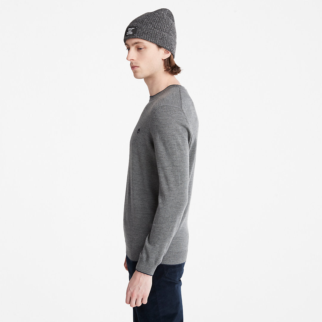 Mens Timberland Nissitissit River Merino Wool Sweater for Men in Grey