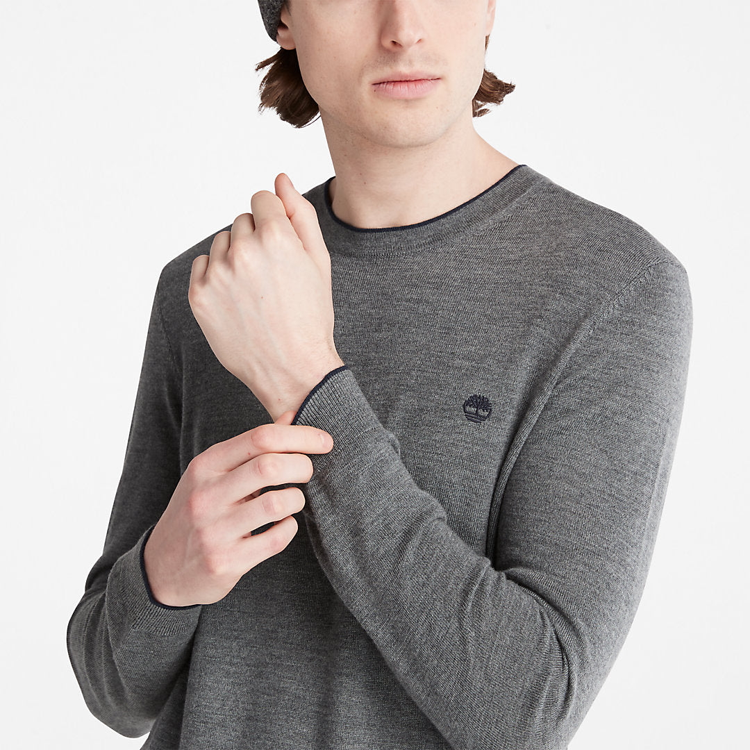 Mens Timberland Nissitissit River Merino Wool Sweater for Men in Grey