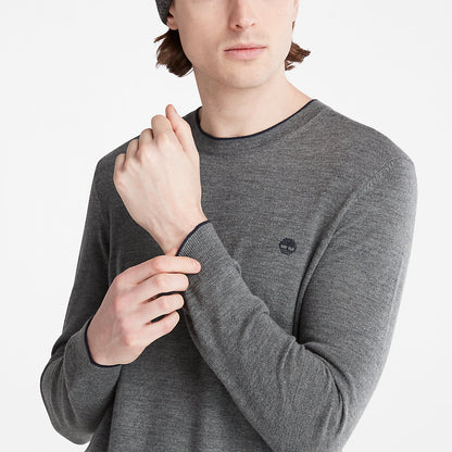 Mens Timberland Nissitissit River Merino Wool Sweater for Men in Grey