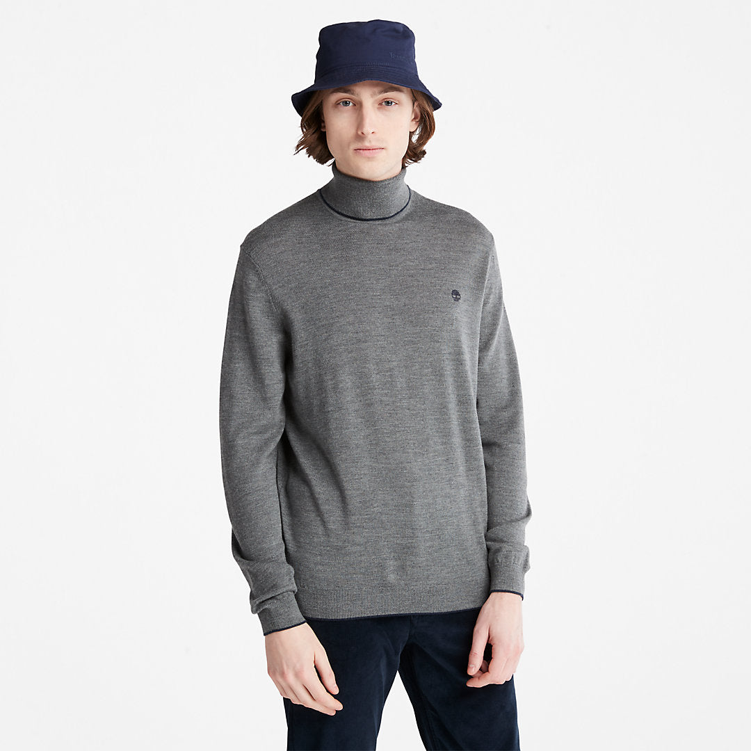 Mens Timberland Nissitissit River Merino Sweater for Men in Dark Grey