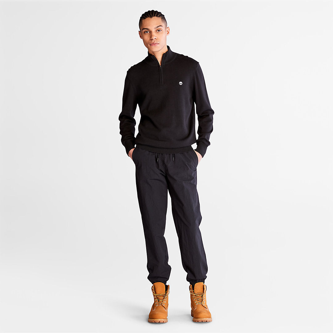 Mens Timberland Williams River Zip-neck Sweater for Men in Black