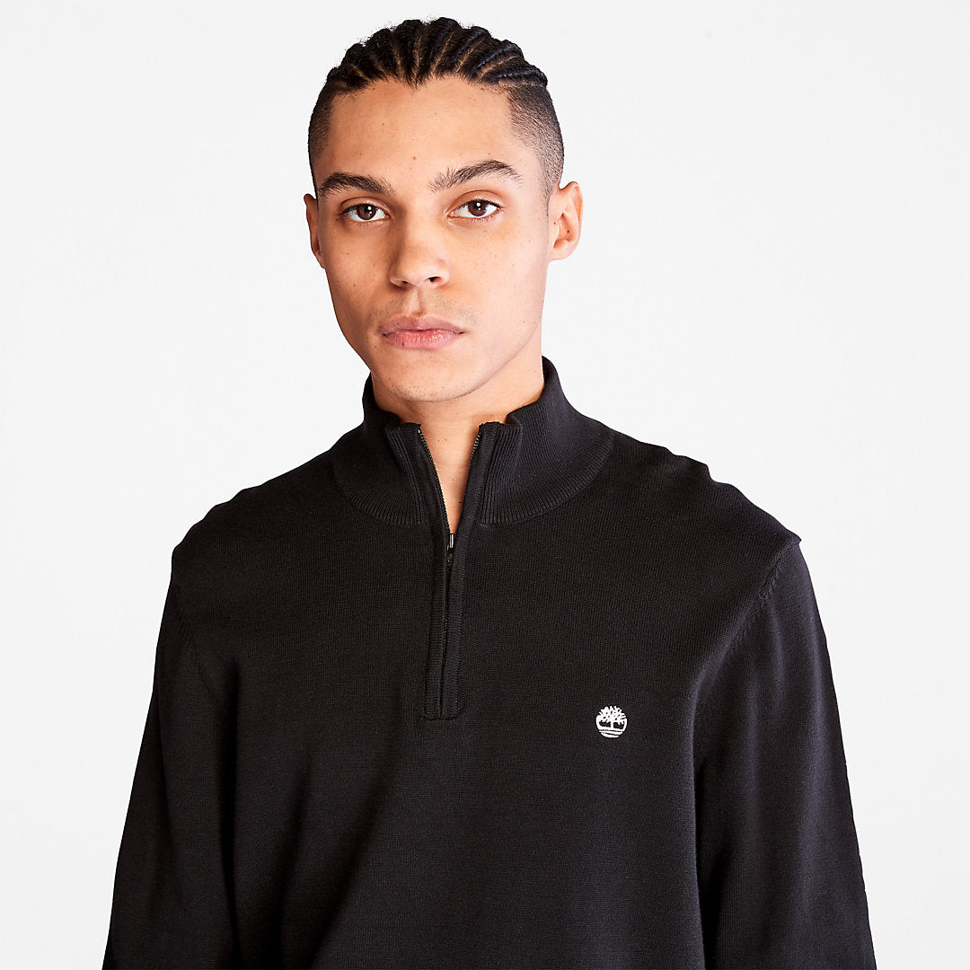 Mens Timberland Williams River Zip-neck Sweater for Men in Black