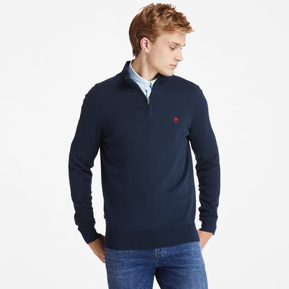Mens Timberland Williams River Zip-neck Sweater for Men in Navy