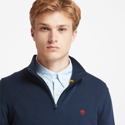 Mens Timberland Williams River Zip-neck Sweater for Men in Navy