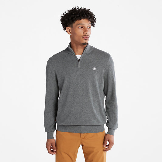 Mens Timberland Williams River Zip-neck Sweater for Men in Dark Grey
