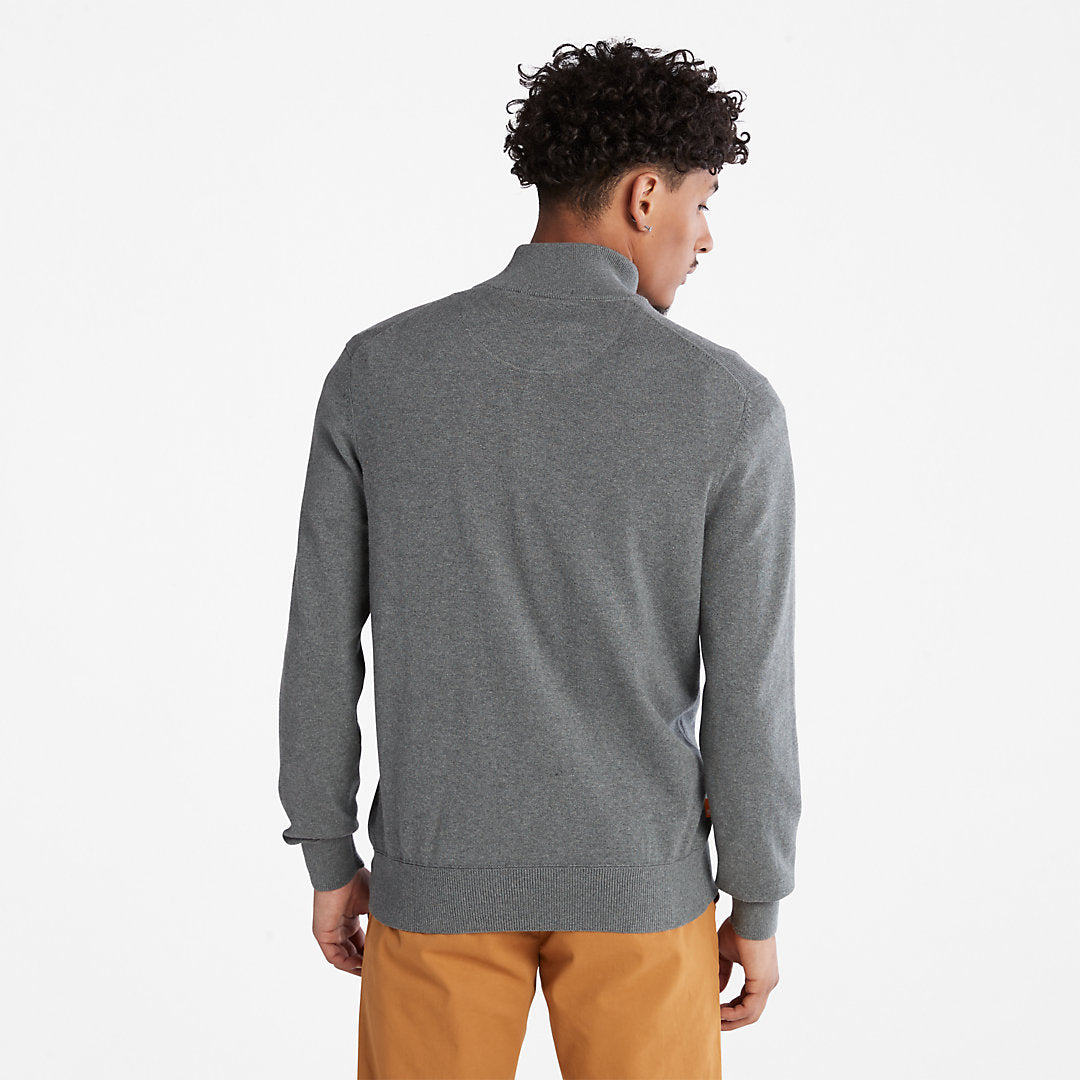 Mens Timberland Williams River Zip-neck Sweater for Men in Dark Grey