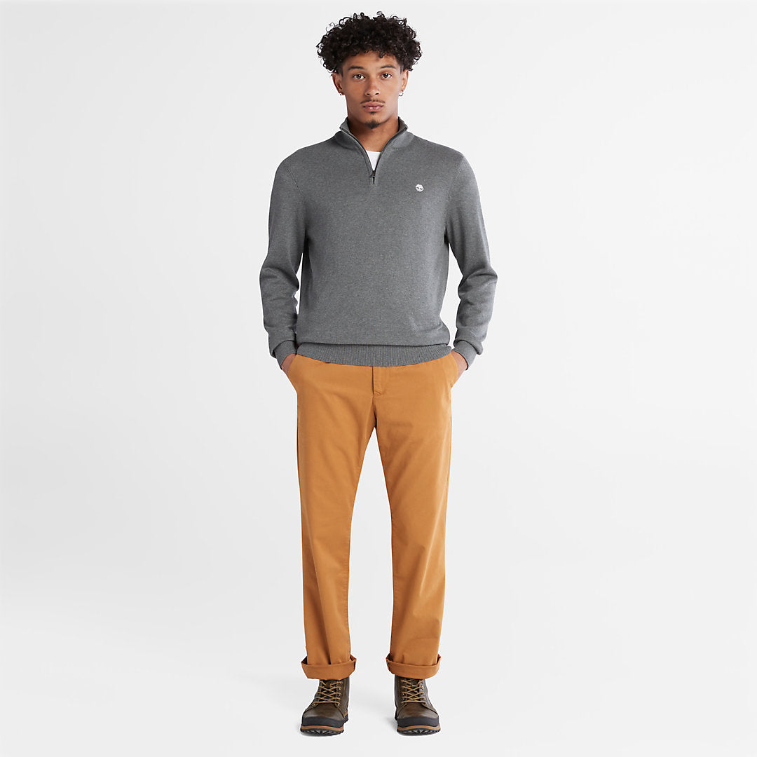 Mens Timberland Williams River Zip-neck Sweater for Men in Dark Grey