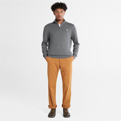Mens Timberland Williams River Zip-neck Sweater for Men in Dark Grey