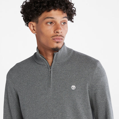 Mens Timberland Williams River Zip-neck Sweater for Men in Dark Grey