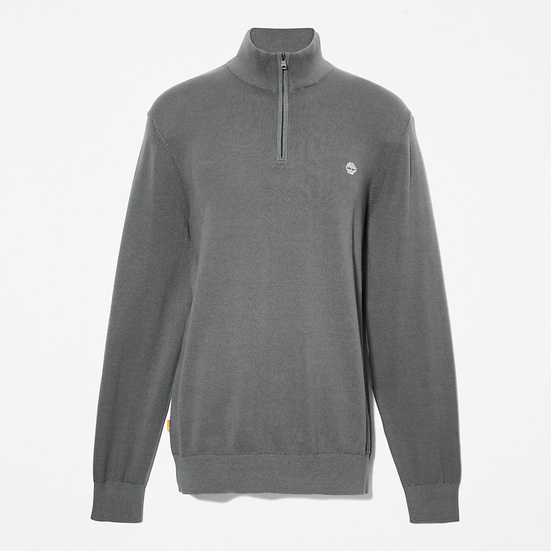 Mens Timberland Williams River Zip-neck Sweater for Men in Dark Grey