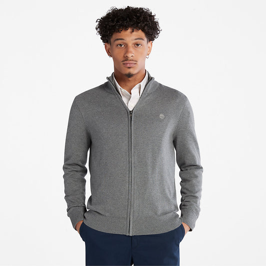 Mens Timberland Williams River Organic Cotton Zip Sweater for Men in Grey