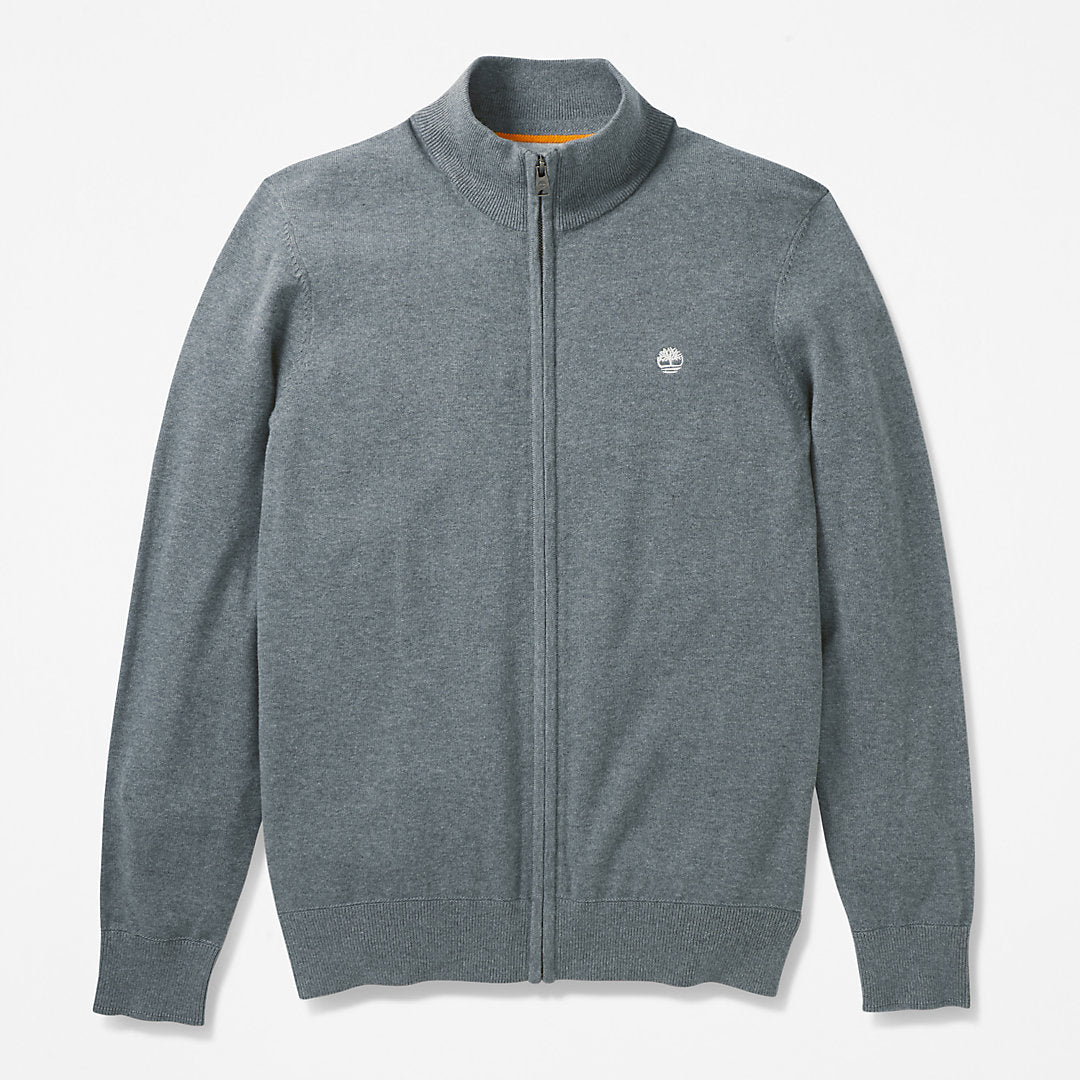 Mens Timberland Williams River Organic Cotton Zip Sweater for Men in Grey
