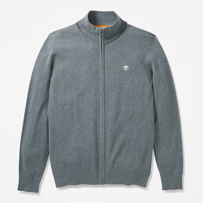 Mens Timberland Williams River Organic Cotton Zip Sweater for Men in Grey
