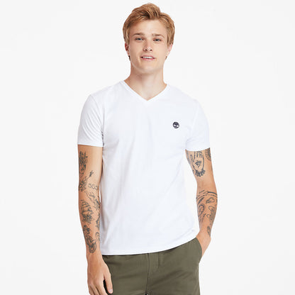 Mens Timberland Dunstan River V-Neck T-Shirt for Men in White
