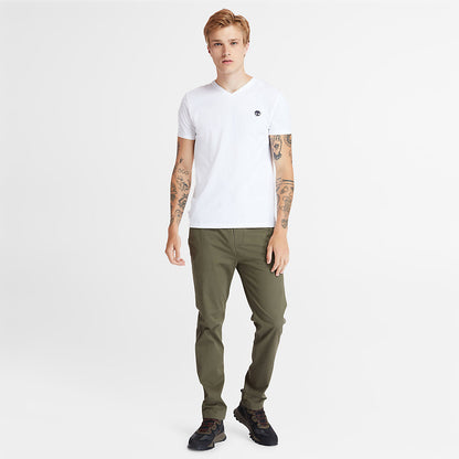 Mens Timberland Dunstan River V-Neck T-Shirt for Men in White