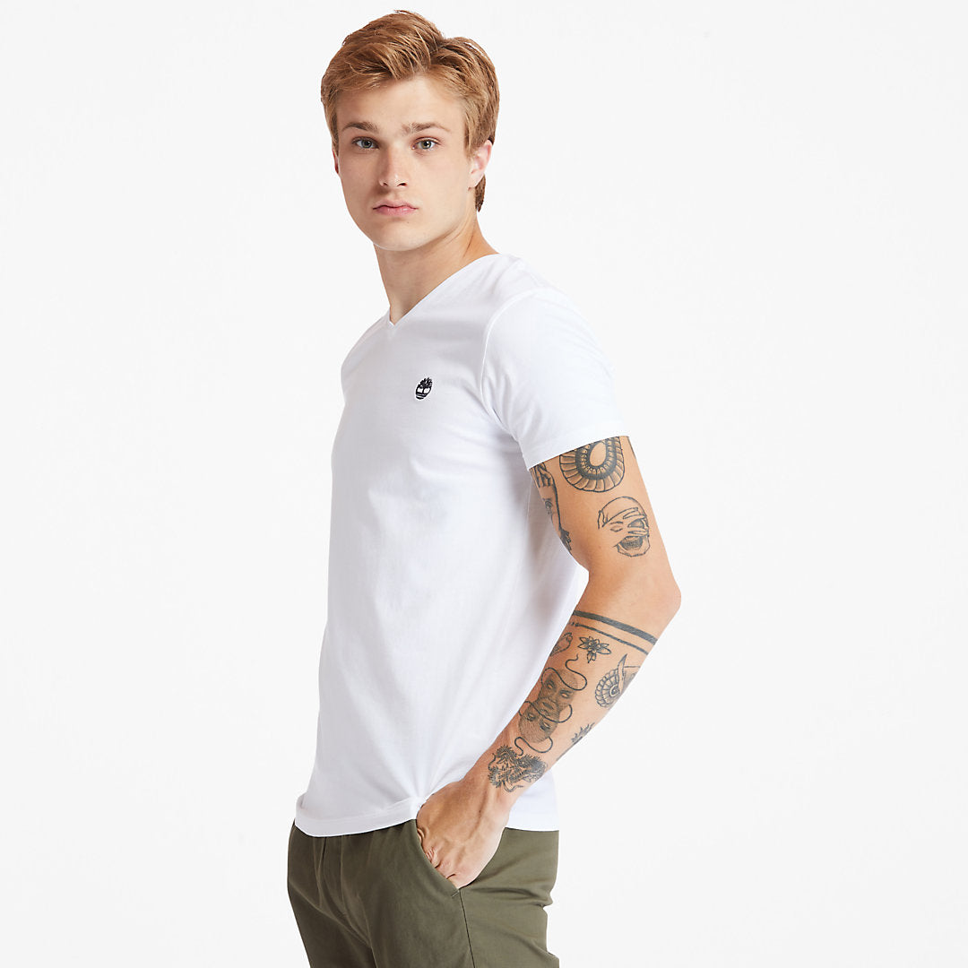 Mens Timberland Dunstan River V-Neck T-Shirt for Men in White