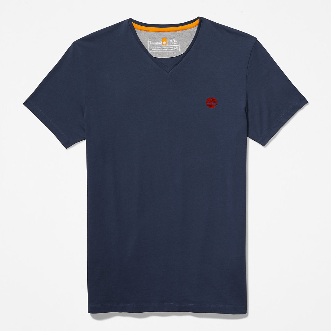 Mens Timberland Dunstan River V-Neck T-Shirt for Men in Navy