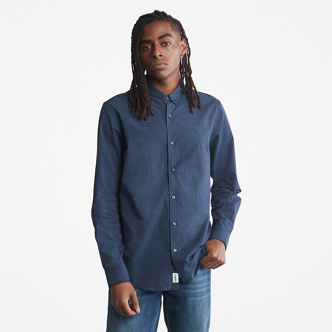 Mens Timberland Suncook River Poplin Shirt for Men in Navy