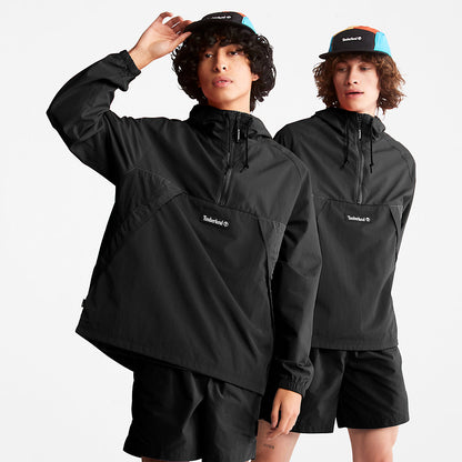 Mens Timberland DWR Zip-Neck Windbreaker for Men in Black