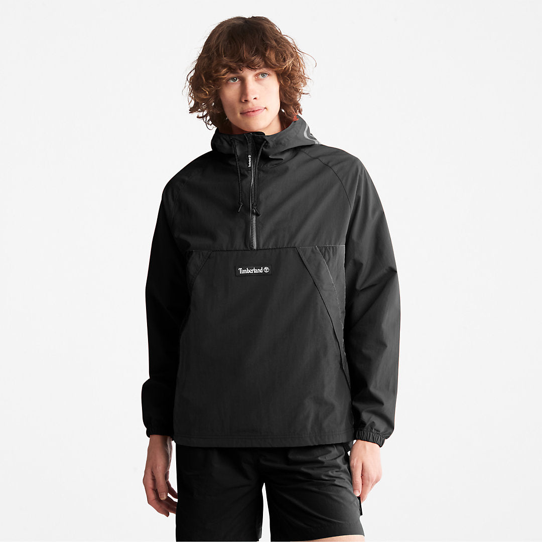 Mens Timberland DWR Zip-Neck Windbreaker for Men in Black