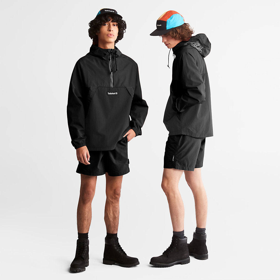 Mens Timberland DWR Zip-Neck Windbreaker for Men in Black