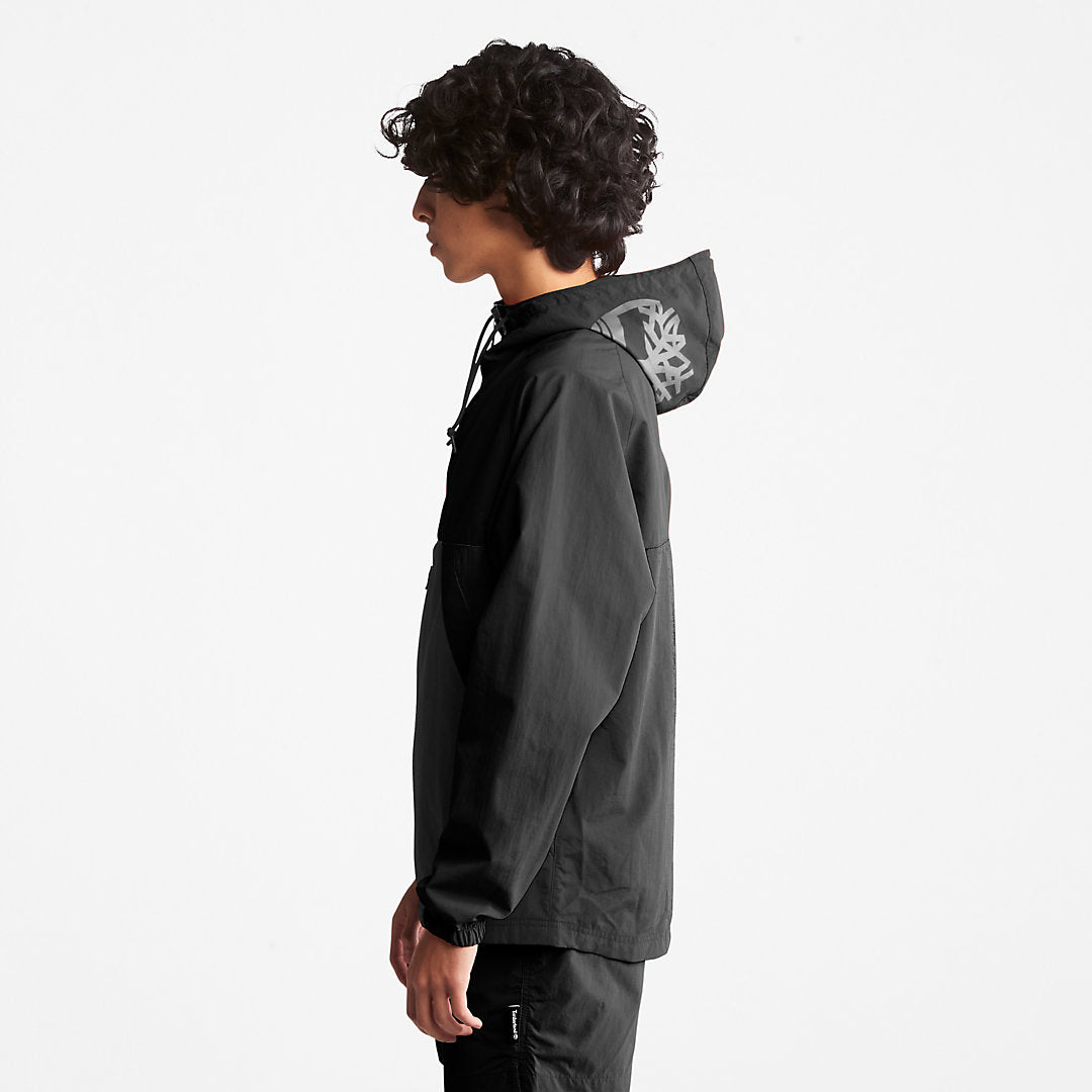 Mens Timberland DWR Zip-Neck Windbreaker for Men in Black