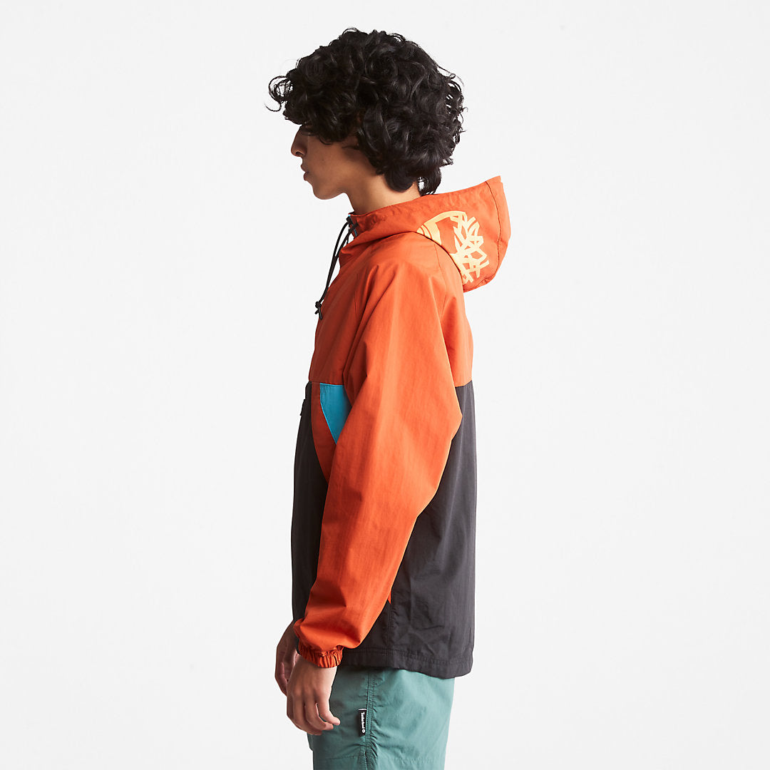 Mens Timberland DWR Zip-Neck Windbreaker for All Gender in Orange