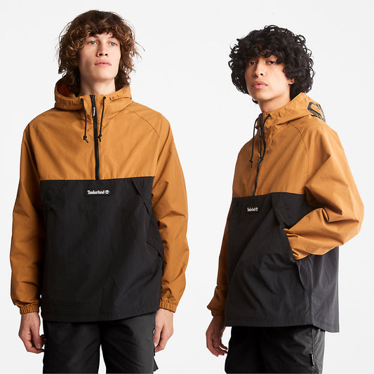 Mens Timberland Pullover Windbreaker Jacket for All Gender in Yellow