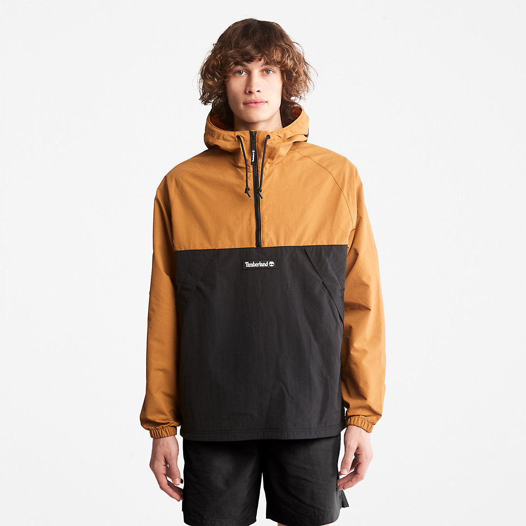 Mens Timberland Pullover Windbreaker Jacket for All Gender in Yellow