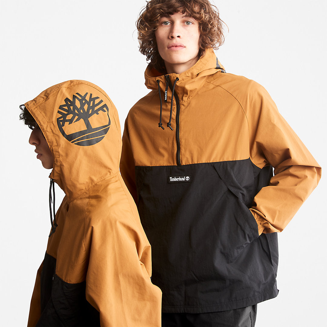 Mens Timberland Pullover Windbreaker Jacket for All Gender in Yellow