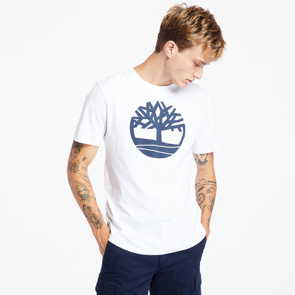 Mens Timberland Kennebec River Tree Logo T-shirt for Men in White