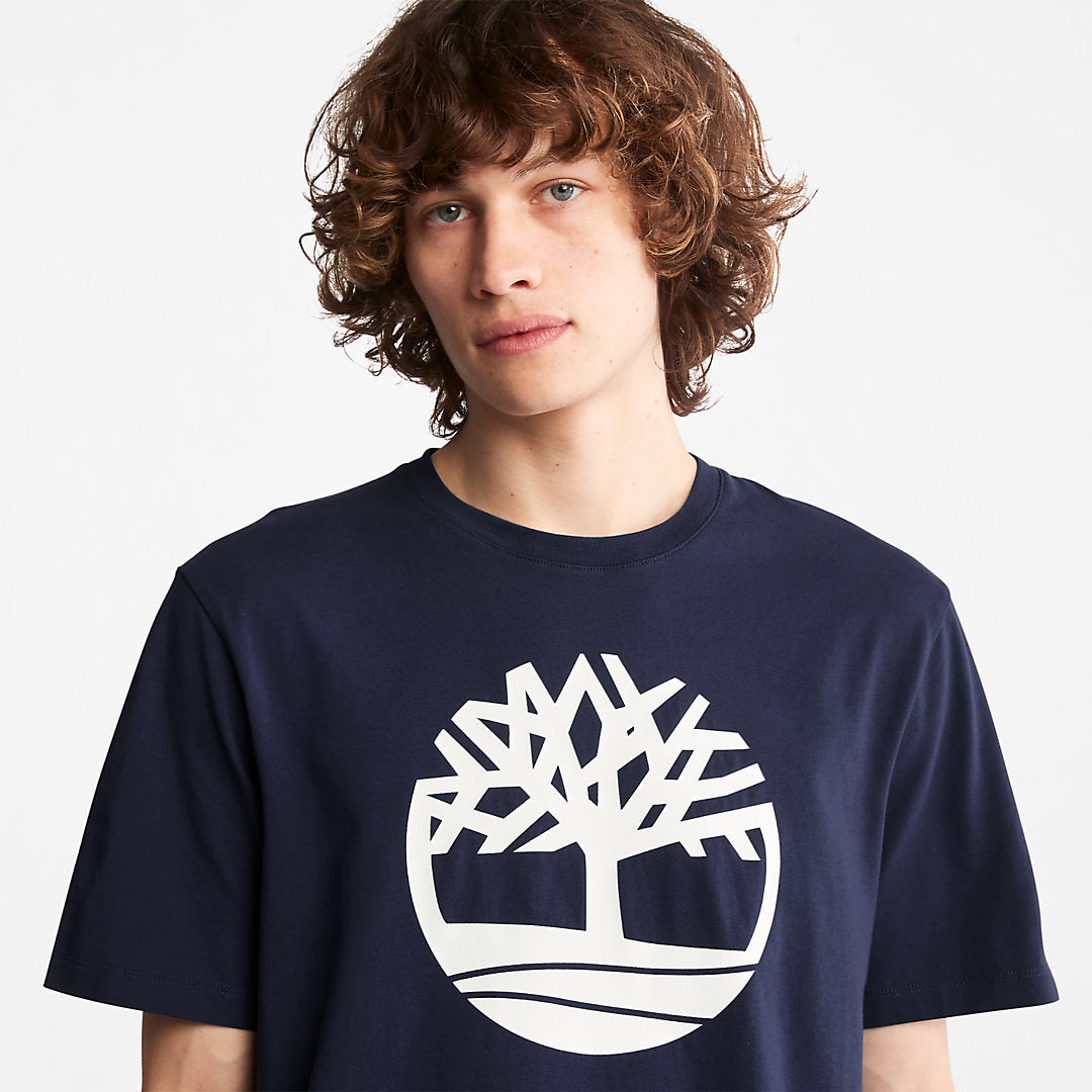 Mens Timberland Kennebec River Tree Logo T-shirt for Men in Navy